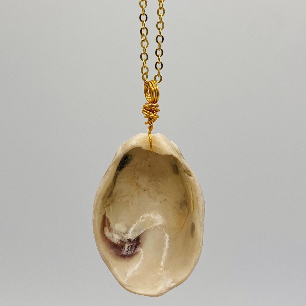 Shell Pendant on 18" Gold Chain Necklace; G18-25